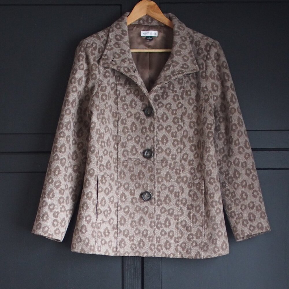 Northern Reflections | Vintage Wool Blend Leopard Coat - Picture 3 of 4